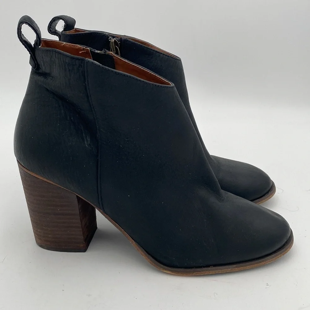 BP Black Ankle Booties women 10M leather casual festival office retro Y2K